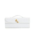 White Metallic Structured Clutch Shoulder Bag - Clutch shoulder bags - Photo 11