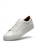 White Minimalist Low-top White Sneakers with Tan Lining - Photo 1