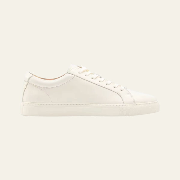 Minimalist Low-top White Sneakers with Tan Lining - Photo 2