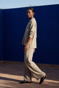 Khaki Oversized Collared Lounge Set with Wide-leg Trousers - Oversized set - Photo 8