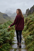 Burgundy Oversized Crewneck Sweater with Dropped Shoulders - Oversized sweater - Photo 10