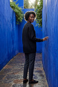 Black Oversized Crewneck Sweater with Dropped Shoulders - Oversized sweater - Photo 26