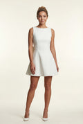 White Pearl-trim Bow Back Fit-and-flare Mini Dress - Photo 7