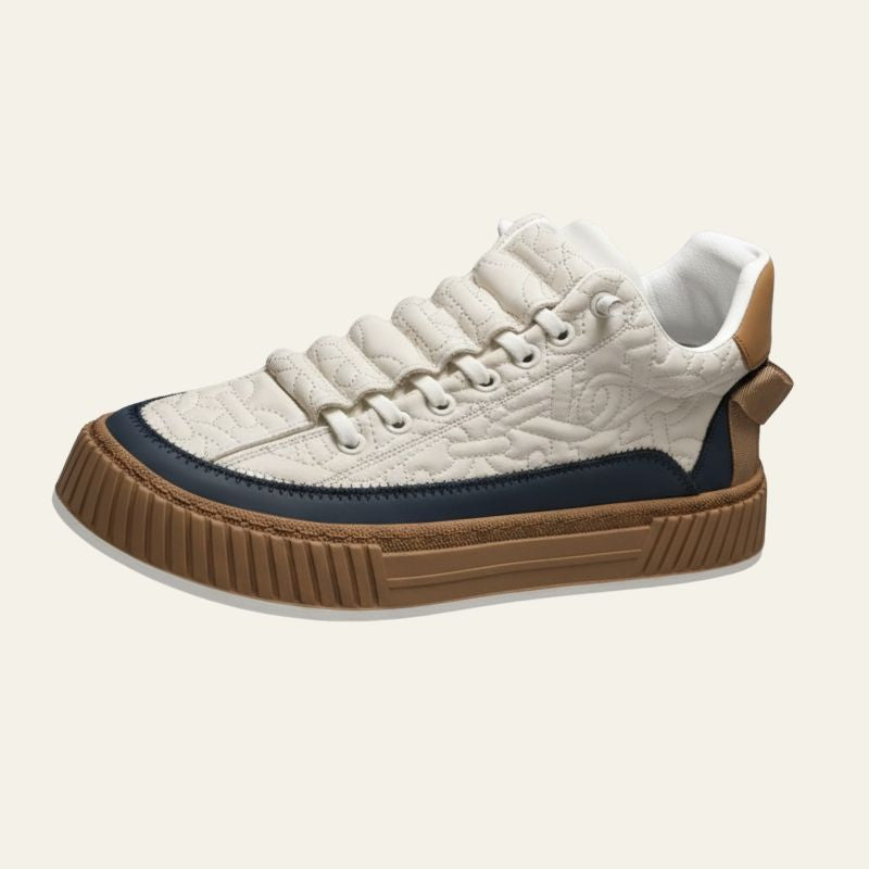 Quilted Streetwear Low-top Sneakers with Bold Ribbed Sole - Photo 5
