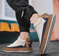 Quilted Streetwear Low-top Sneakers with Bold Ribbed Sole - Photo 8