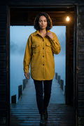Yellow Relaxed Button-front Utility Jacket with Flap Pockets - Button jacket - Photo 22