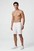 White Relaxed Drawstring Above-knee Casual Shorts - Photo 4