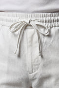 White Relaxed Drawstring Beach Pants with Straight-leg Silhouette - Relaxed fit pants - Photo 7
