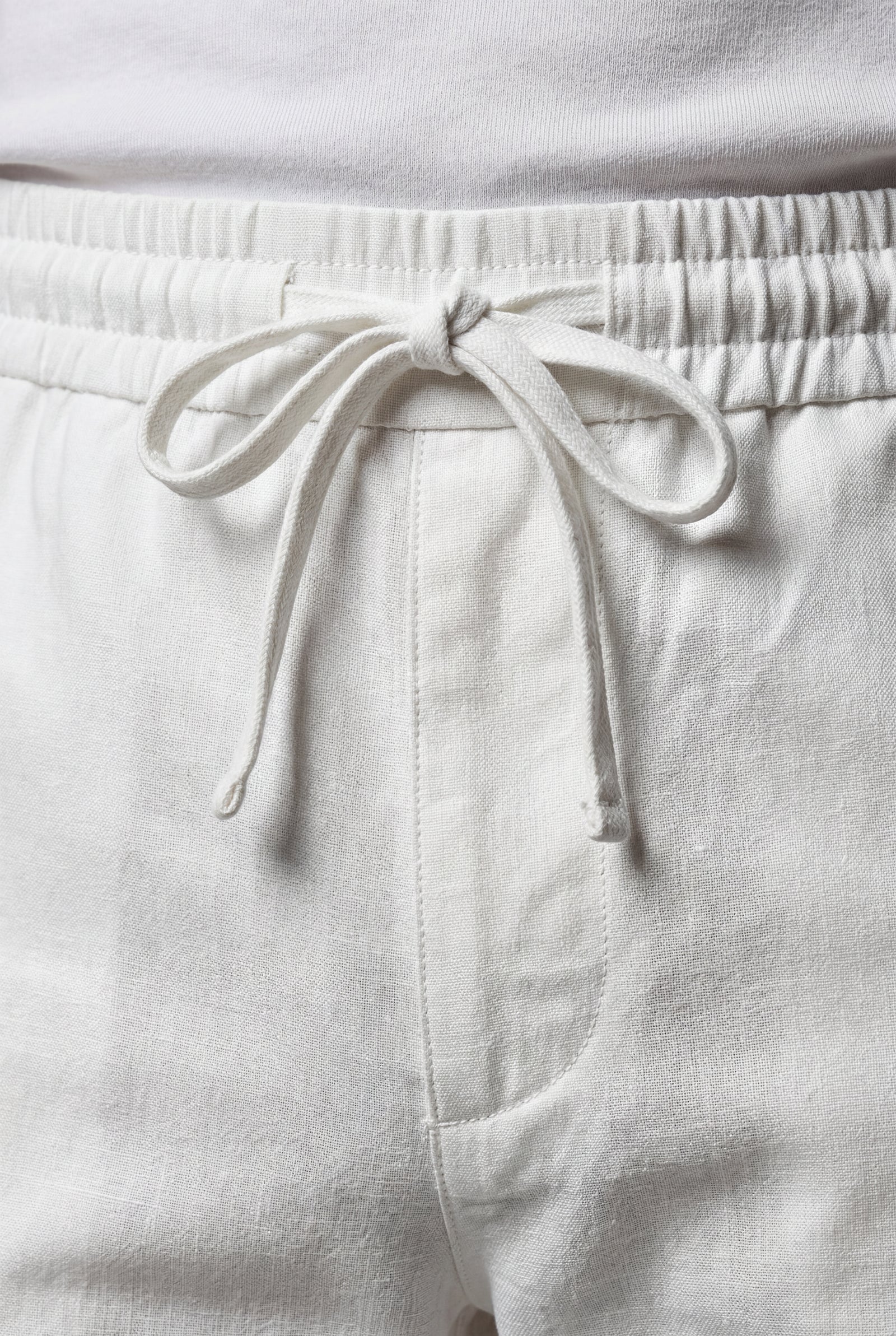 White Relaxed Drawstring Beach Pants with Straight-leg Silhouette - Relaxed fit pants - Photo 7