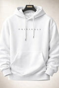 Relaxed Hooded Sweatshirt in White — front view