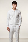 White Ribbed Bomber Jacket and Jogger Athleisure Set - Casual sets - Photo 3