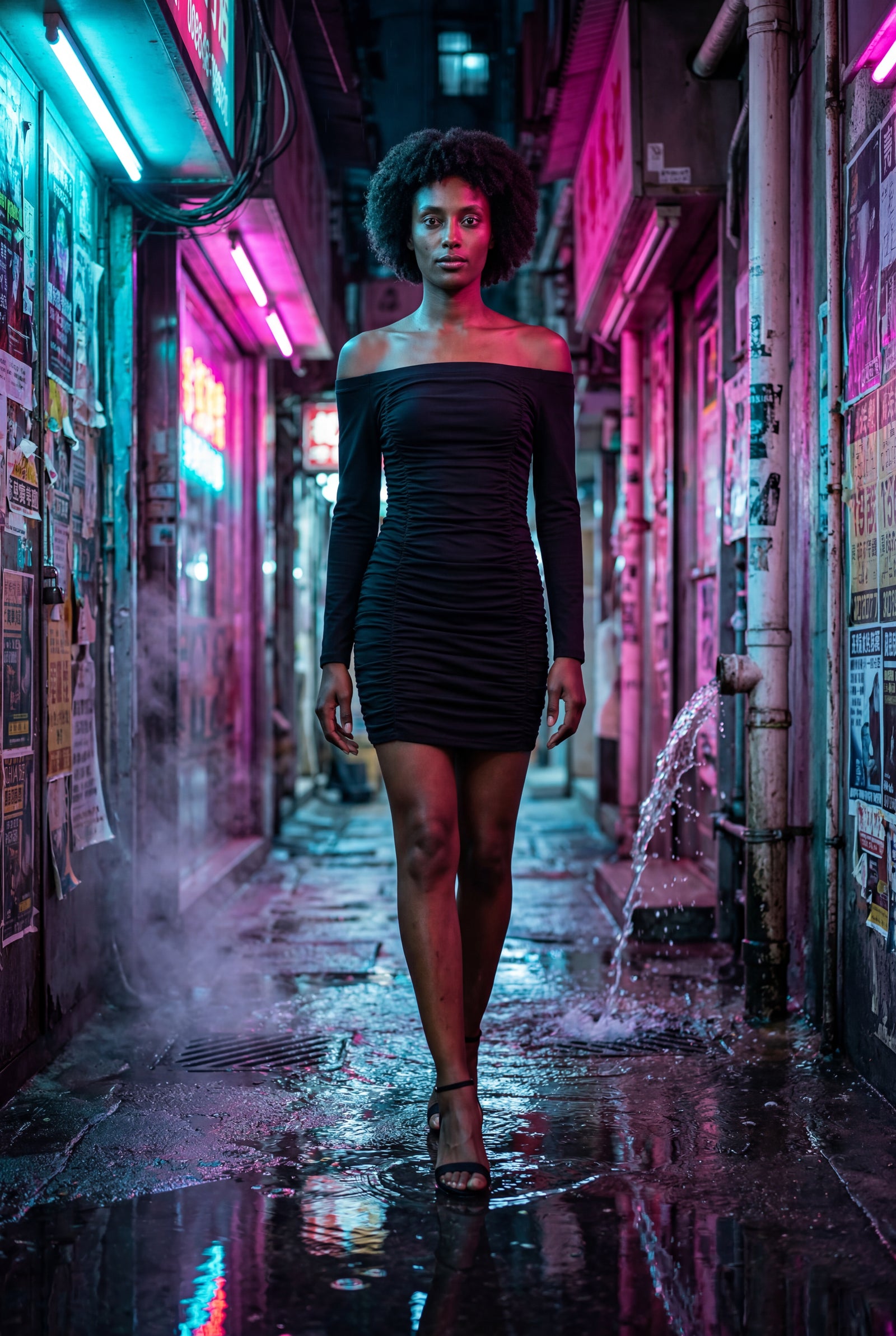 Black Ruched Off-shoulder Bodycon Mini Dress with Long Sleeves - Bodycon dress - Photo 13