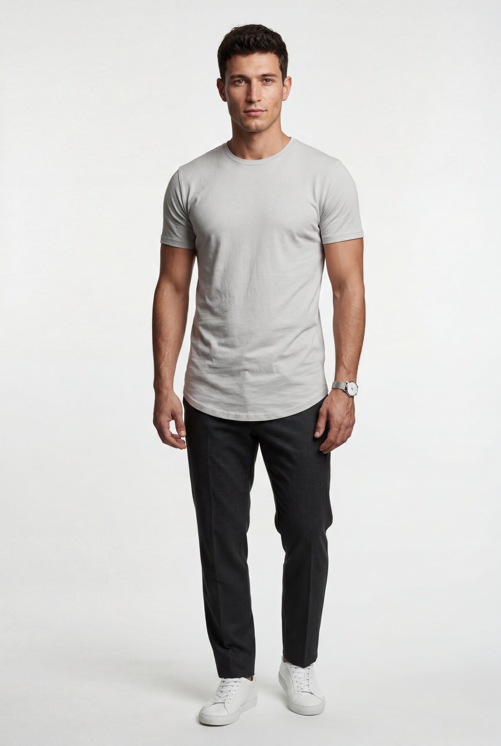 White Slim Fit Crew Neck Short Sleeve Tee - Short sleeve t-shirts - Photo 9