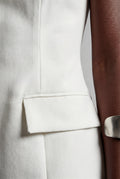White Strapless Notched Peplum Architectural Top - Peplum top - Photo 5