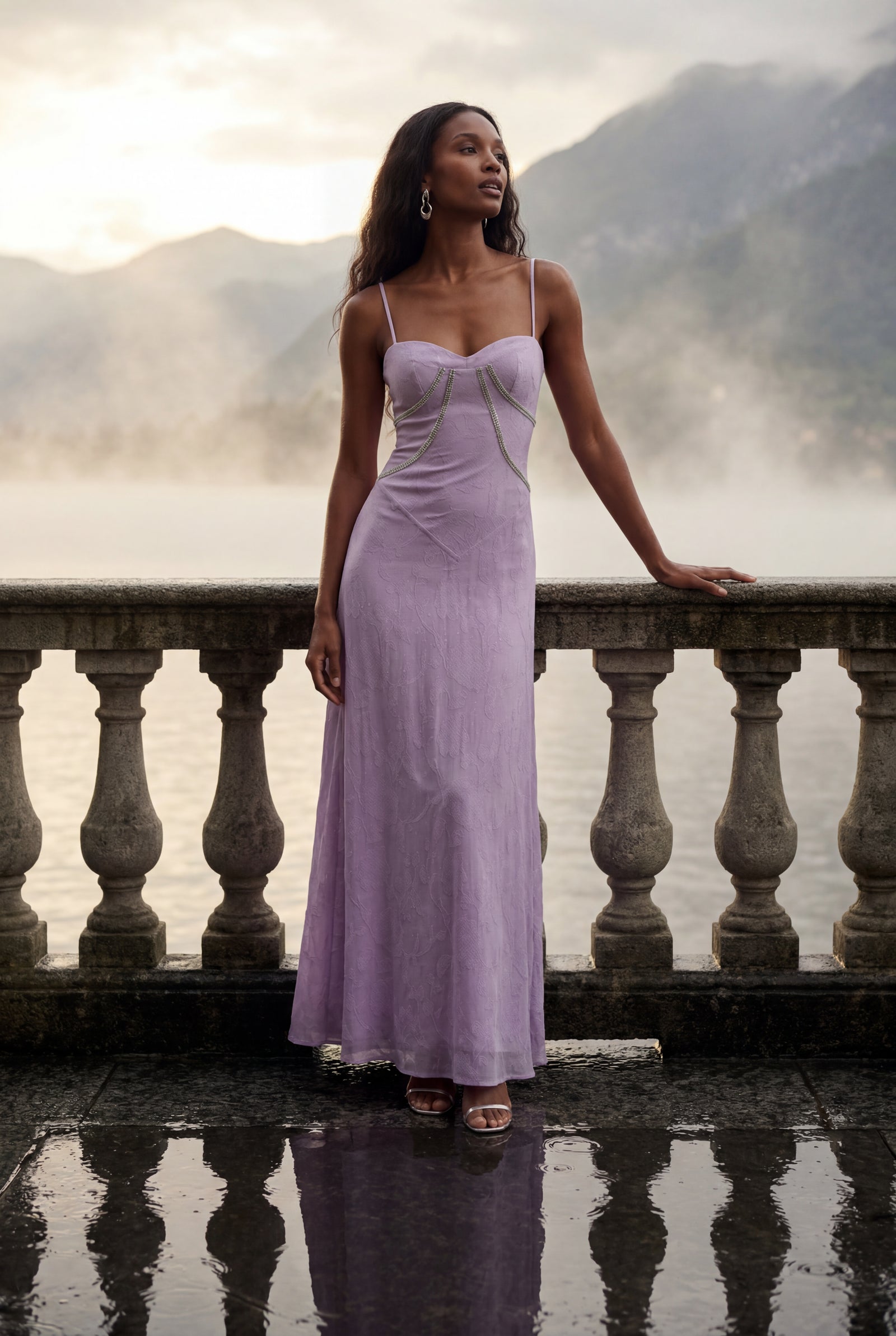 Purple Sweetheart Neck Strappy A-line Maxi Bridal Dress - Photo 10