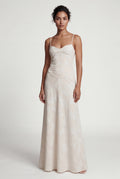 White Sweetheart Neck Strappy A-line Maxi Bridal Dress - Photo 17