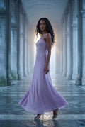 Purple Sweetheart Neck Strappy A-line Maxi Bridal Dress - Photo 22