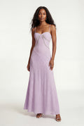 Purple Sweetheart Neck Strappy A-line Maxi Bridal Dress - Photo 3
