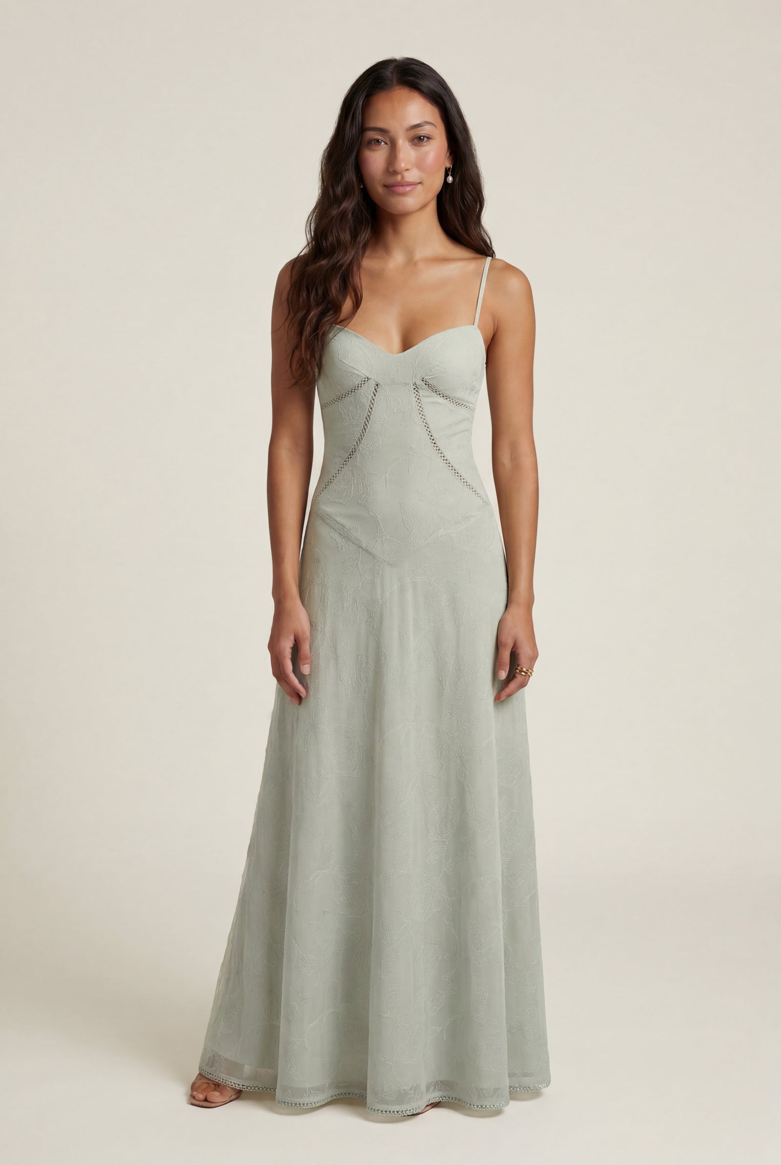 Mint Green Sweetheart Neck Strappy A-line Maxi Bridal Dress - Photo 5