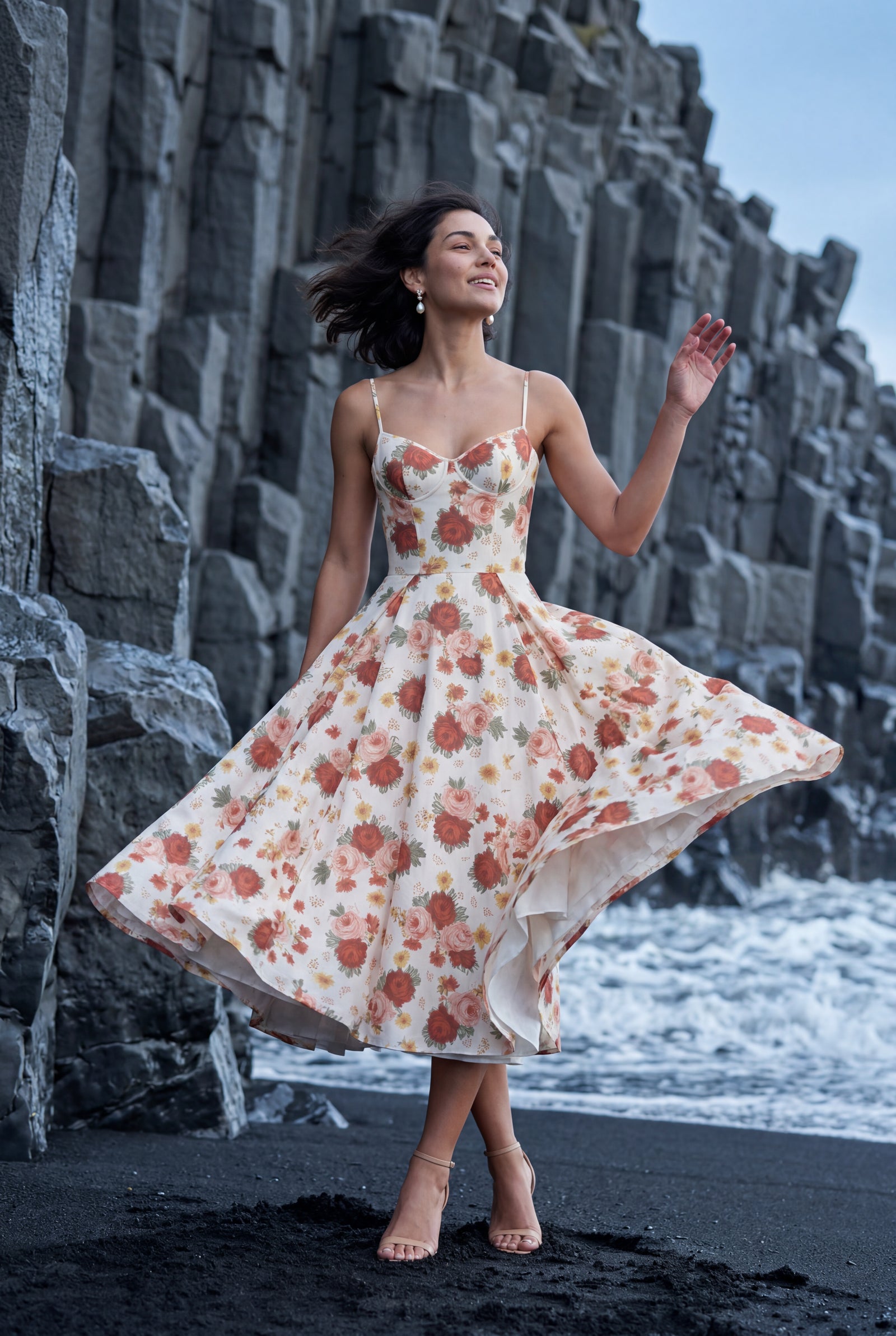 Red Sweetheart Neckline Fit and Flare Midi Cocktail Dress - Photo 23