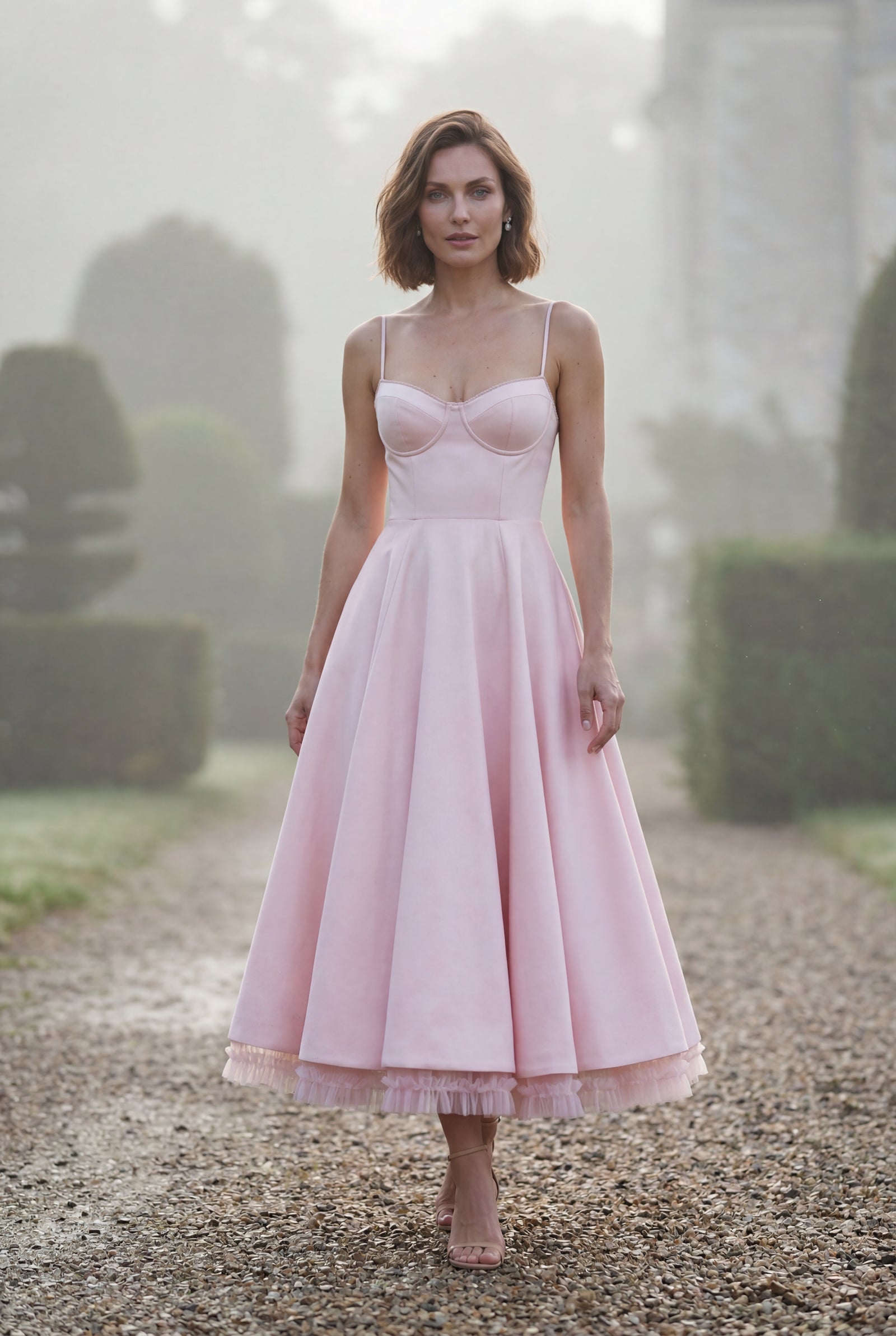 Pink Sweetheart Neckline Fit and Flare Midi Cocktail Dress - Photo 26