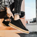 Textured Grid-pattern Low-top Sneakers with Contrast Sole - Photo 6