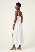 White Twist-front Cutout Midi Dress with Side Slit - Photo 2