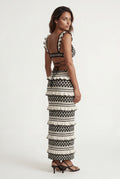 White White Geometric Crop Top & Ruffle Maxi Skirt Set - Two-piece suits - Photo 2