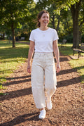 Women's Jeans High Waist Barrel Leg in White — ugc candid