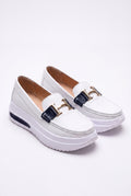 Women's Slip-On Sneakers Thick Sole in White — primary white packshot