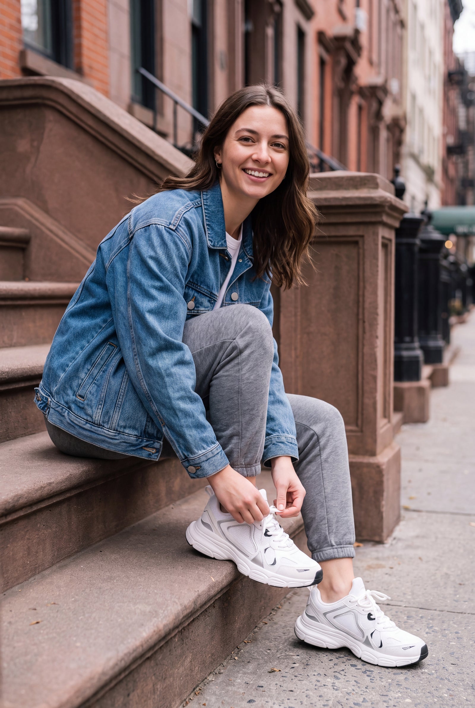 Women's Sneakers Chunky Sole in White — lifestyle2