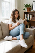 Women's Sneakers Low Top Soft Sole in White — lifestyle home cozy