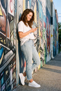 Women's Sneakers Low Top Soft Sole in White — lifestyle urban stroll