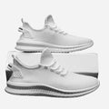 White Women's Breathable Chunky Sole Lightweight Lace-Up Sneakers - Casual shoes - Photo 5