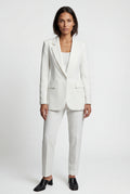 White Women's Slim Fit Single-Breasted Tailored Blazer - Slim fit blazer - Photo 1
