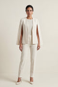 White Women's Tailored Cape Blazer with Open Sleeves - Women's Blazers - Photo 1