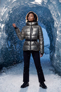 Champagne Belted Padded Hooded Jacket with Fitted Waist - Padded jackets - Photo 10