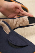 Fleece-Lined Ankle Slippers in Wine Red — detail