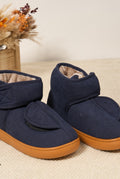 Fleece-Lined Ankle Slippers in Wine Red — front view