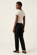 Ribbed Cut-out Short Sleeve Top with Front Tie Detail - Short sleeve tops - Photo 2
