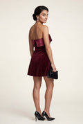 Wine Red Wine Red Bandeau Mini Cocktail Dress - Photo 2
