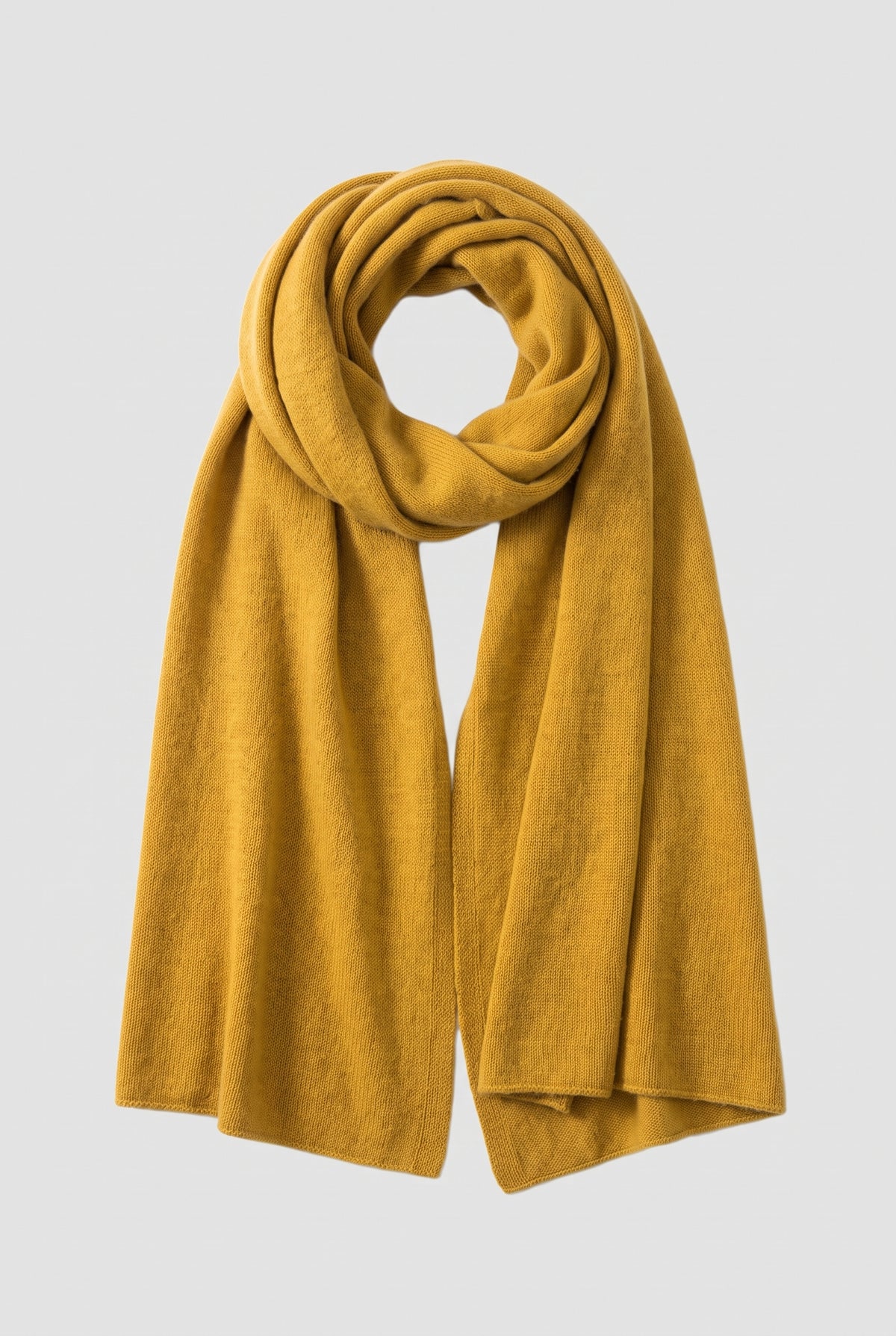 Cashmere Wrap Scarf in Yellow — studio front