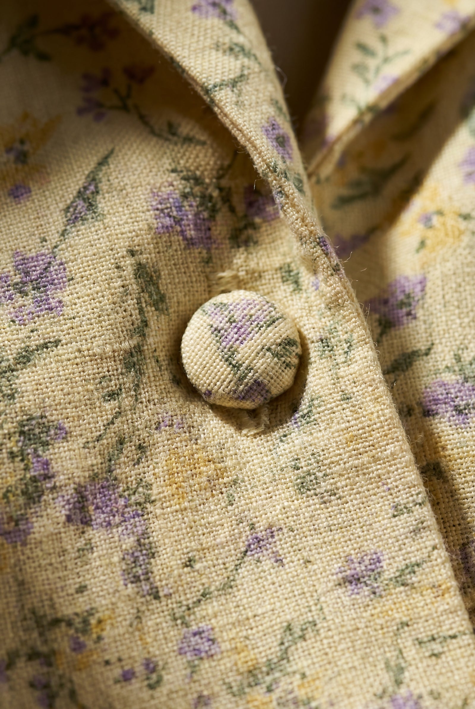 Yellow Yellow Floral Button Front Midi Dress with Notched Collar - Photo 3