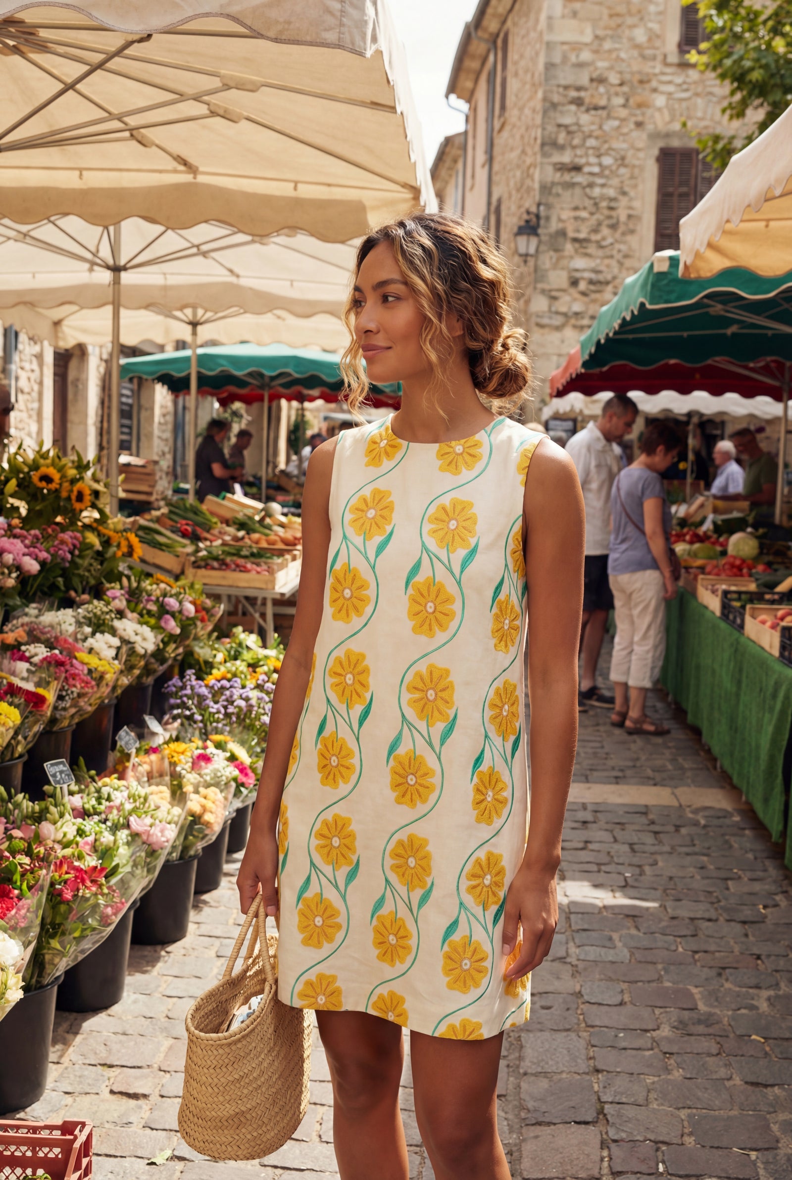 Yellow Yellow Floral Sleeveless A-line Mini Dress - A-Line dress - Photo 3